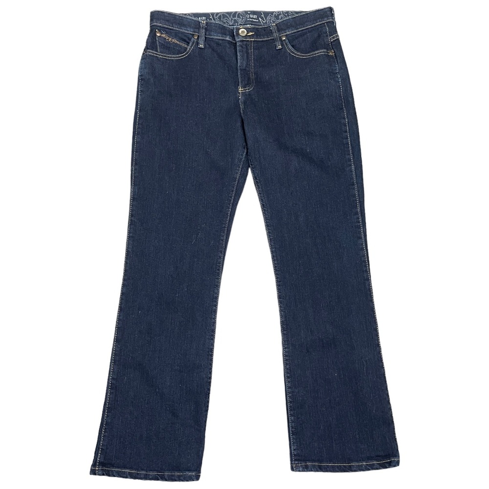 WRANGLER Q-Baby Bootcut No Gap Waistband Jean Women 11/12 x 30 Dark Wash